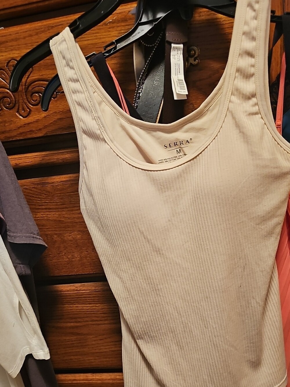 Serra Cream Ribbed Tank Top